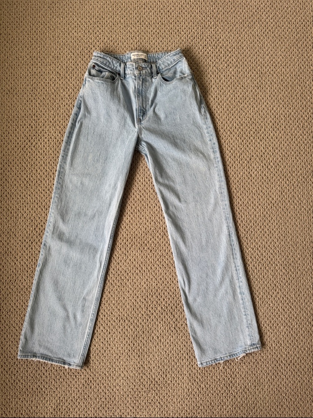 Abercrombie & Fitch Pale Blue Relaxed-Leg Women's Jeans